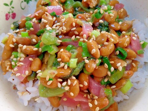 納豆の食べ方-赤かぶ＆ちりめん♪
